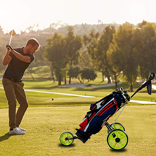 Janus Golf Push Cart, Golf cart for Golf Bag, Golf Pull cart for Golf Clubs, Golf Push carts 3 Wheel Folding, Golf Accessories for Men Women/Kids Golf Clubs Golf cart Accessories and necessitie