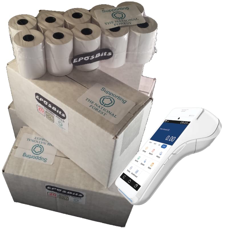 EPOSBITS® Rolls to Fit Pax A920 PaxA920 A 920 A-920 Dojo Do Jo (100 Rolls) Chip & Pin Credit Card