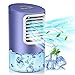 Aire Acondicionado Portatil, ROIPUS 3 en 1 Enfriador de Aire Portátil, Mini Ventilador de Refrigeración Móvil y Humidificador con Luces de 7 Colores, Temporizador, 3 Velocidades para Oficina Casa
