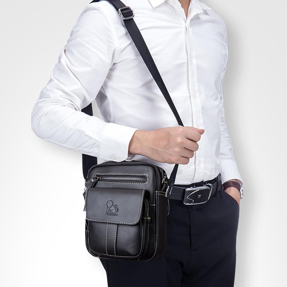 pundarika umhängetasche herren leder kleine Schultertasche leder männertasche handtaschen für männer,Verstellbarer Schultergurt.