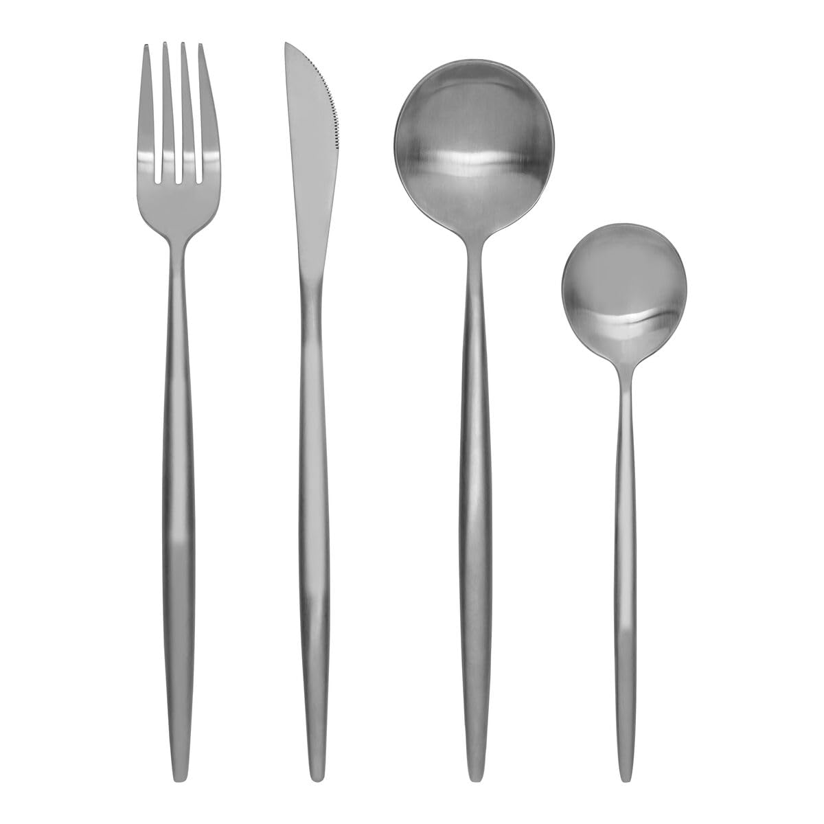 So'home 16-Piece Matte Silver Stainless Steel Cutlery Set Unisex Silver-Coloured