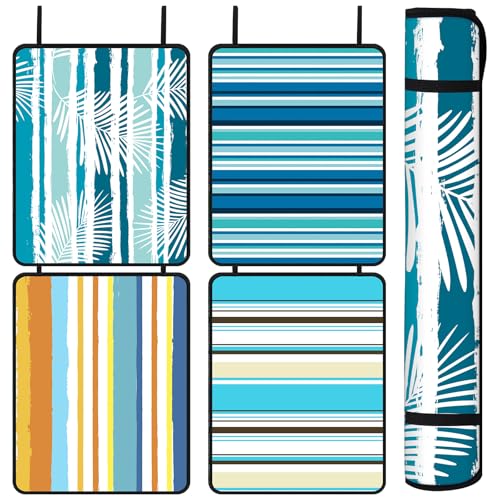 Drydiet 4 Pcs Pool Seats for Edge 15.7 x 19.7 Inches Poolside Seating Mat Neoprene Non Slip Swimming Pool Cushions Pad for Outdoor Summer Beach Lounging Poolside Chair Accessories(Classic Style)