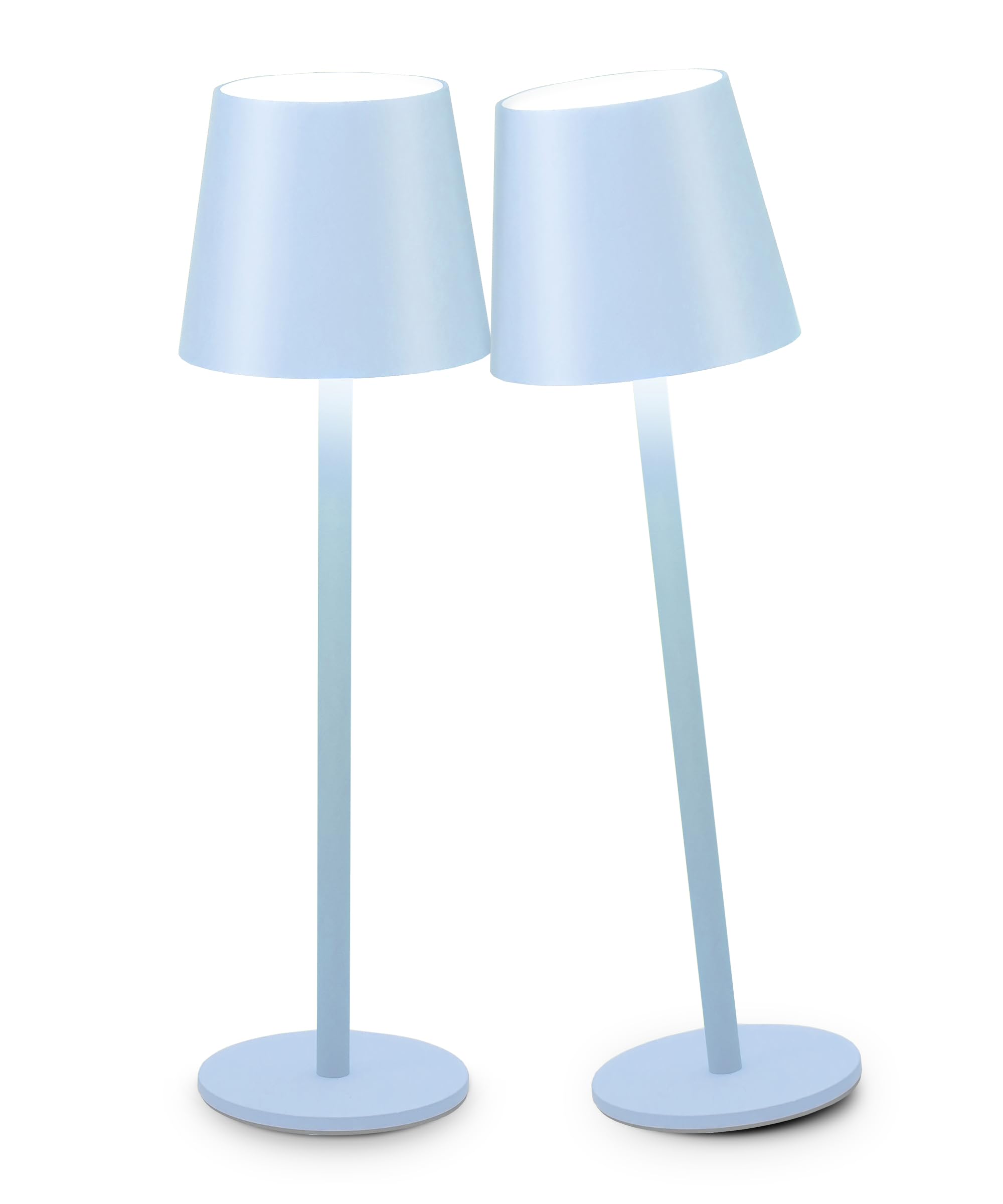 Faithorse Rechargeable Lamp Cordless Table Lamp, 2 Pack Battery Operated Lamps 5200mAh IP54 Waterproof Wireless Lamp with 3-Color Modes Touch Control Night Light for Bedroom(Blue)