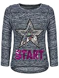 HIGHLIGHTS: Mädchen Kinder Sweat Shirt in modernem Design. Griffiger Stoff aus Baumwolle, anschmiegsamer Rundhalssauschnitt, lange Ärmel und ansprechender Stern-Motiv aus Wendepailletten.