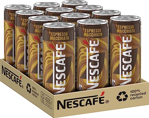 NESCAFÉ Ready-to-drink Typ Espresso Macchiato, trinkfertiger Iced Espresso Macchiato in der Dose für unterwegs...