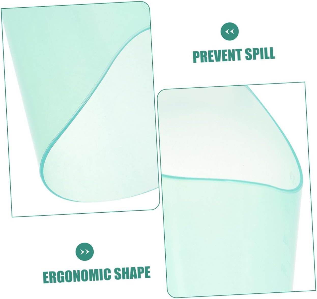 2pcs Elderly Drinking Cups Reusable Plastic Anti-spill Feeding Mugs with Leakproof Base for Disabled Adults Bedridden Patients Safe Drinking Aid