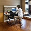 Yaheetech Drafting Table for Artists, Height Adjustable Drawing Desk Art/Craft Desk Diamond Paintings Work Station w/ 2 Storage Drawers and Stool for Home Office School, Black