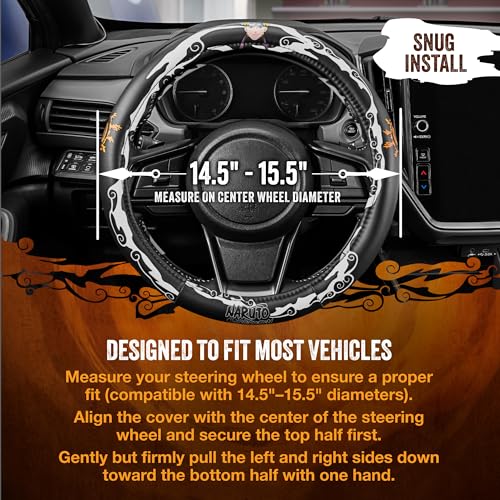 Naruto Shippuden Car Steering Wheel Cover, 15 Inch Anime Steering Wheel Cover, Cushioned Soft Comfortable Cover Anime Car Accessories for Men Women, Kirigakure by Carbella - Used condition - Image 3
