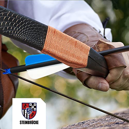 58” Traditional Wooden Hunting Longbow - 70lb Bow and Arrow Set with Super Durable Limbs and Riser, Right Handed Recurve Bows for Adults, Bowhunters and Enthusiasts Hunting