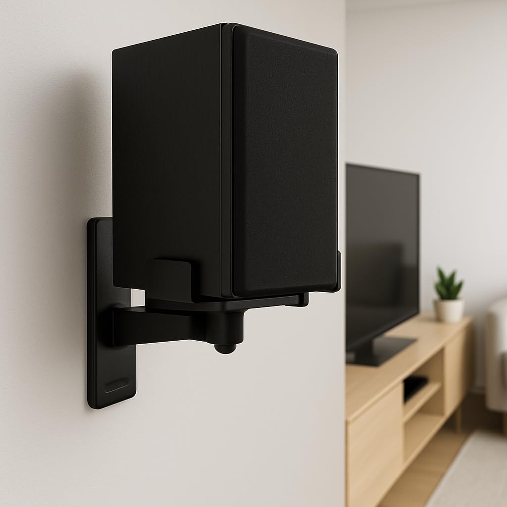 BT77 Black Paire de Supports muraux pour Haut-Parleur c/Noir