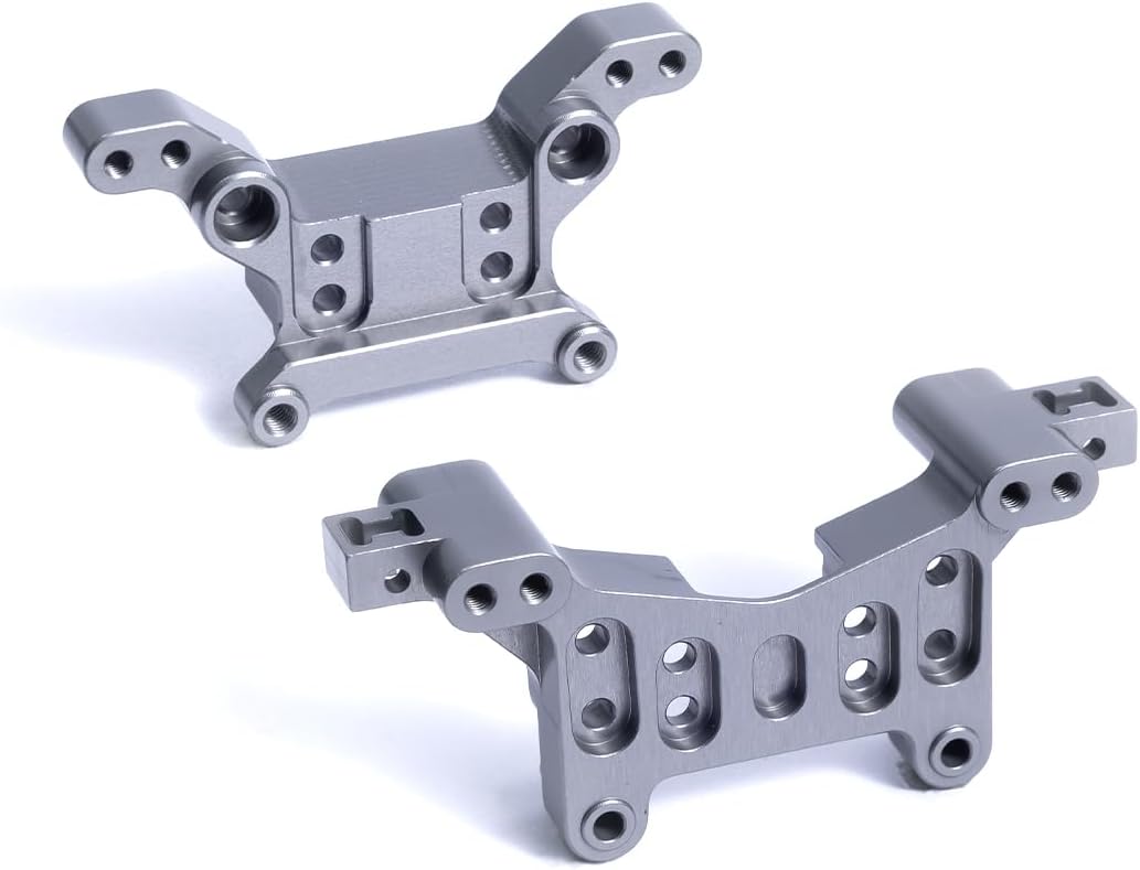 2p Aluminium Shock Tower Parts for Hyper GO/Jetwood/Bezgar/HAIBOXING/DEERC 1/16th RC Car Upgrades, Shock Mount Front Rear Repalcement Accessory (Red)