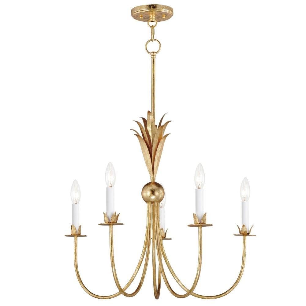 Maxim Lighting Paloma 5-Light Chandelier | Gold Leaf Steel Finish