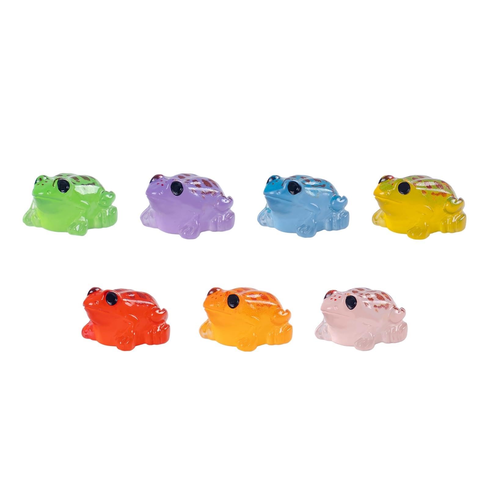 anwhriet Luminous Mini Resin Frog Figurines – Glow in the Dark Tiny Frog Figures, for Fairy Garden & Moss Landscape Ornament, 12 Pcs Micro Landscape Terrarium Plant Pot Decor Random Color 12pcs