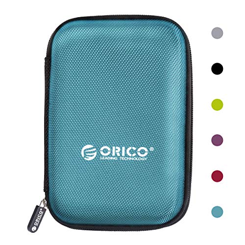 Image of ORICO Hard Drive Case 2.5 inch External Drive Storage Carrying Bag Waterproof Shockproof with Inner Size 5.5x3.5x1.0inch for Organizing HDD and Electronic Accessories, Blue(PHD-25)