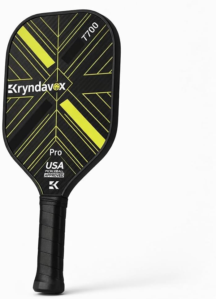 Pickleball Paddle, Pro Pickleball Paddle,T700 Raw Carbon Fiber Surface, USAPA Approved with Dominant Power and Larger Sweet Spot