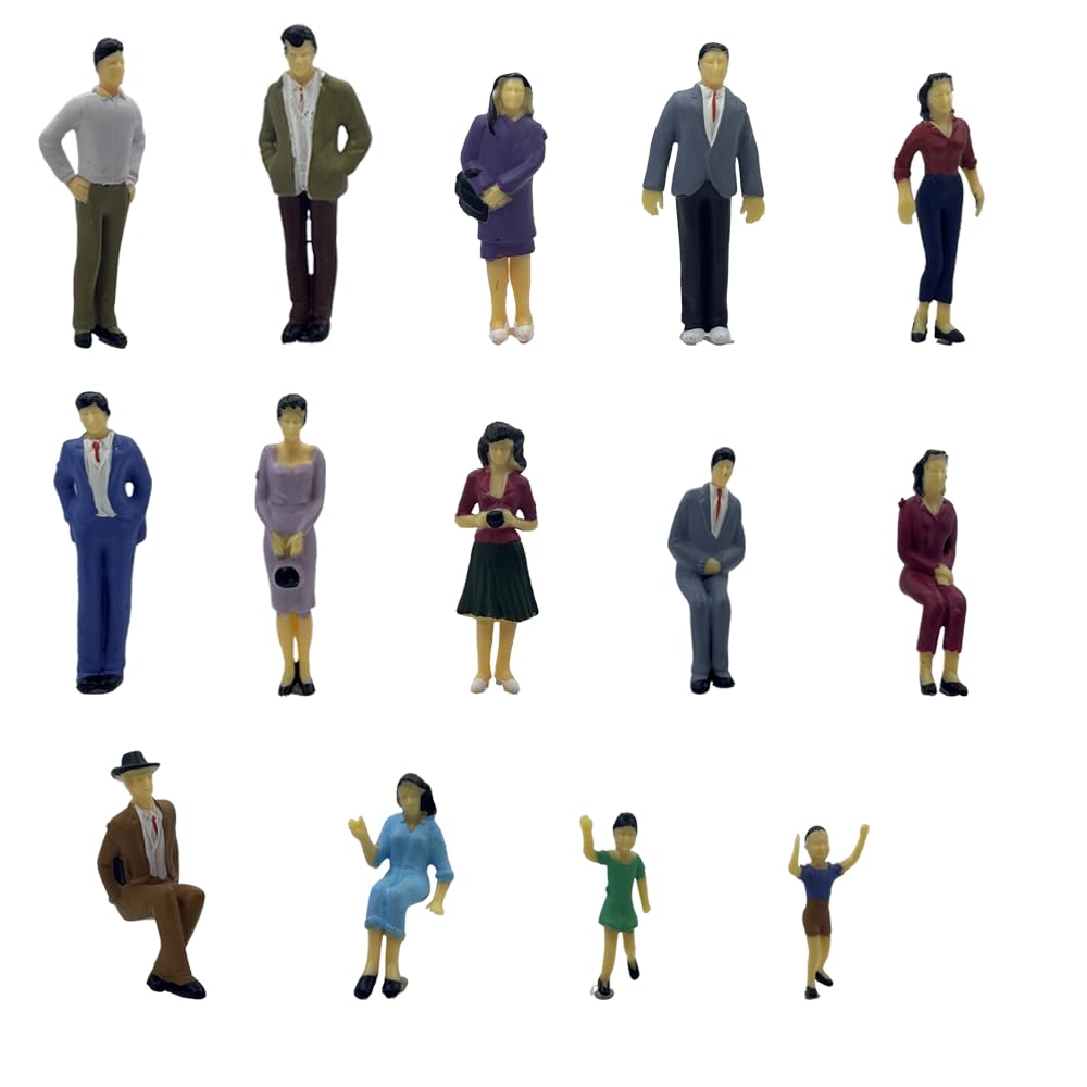 Photo 1 of MycroGarten 14 Pcs 1/25 Scale Miniature Figures,Mini Figures,Dollhouse People, Mini People for Diorama Project, Landscape Projects, Miniature Dollhouse, Train Layout,House scences, School Project