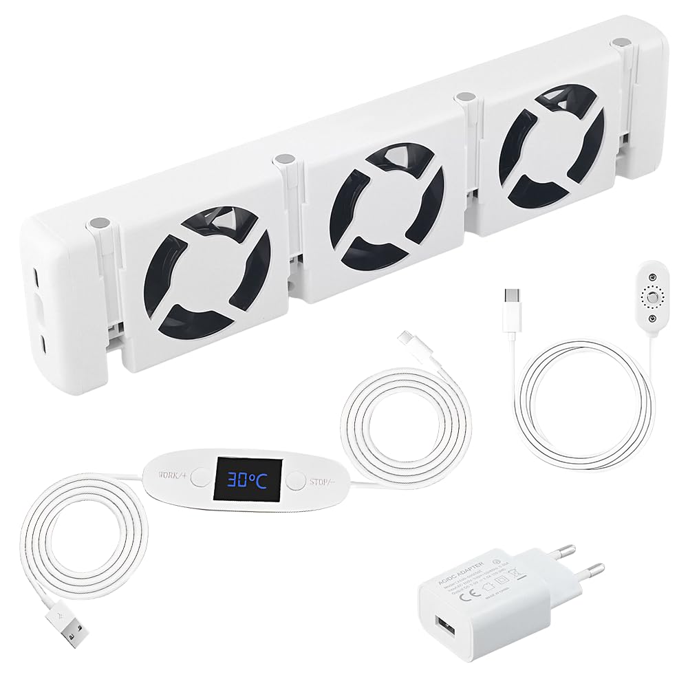 Ventilatore per Termosifone, Ventole per Termosifoni, Ventola Termosifoni con 3 Ventole Per Aumenta l'efficienza del Riscaldamento, Risparmiare Energia E Costi Di Riscaldamento