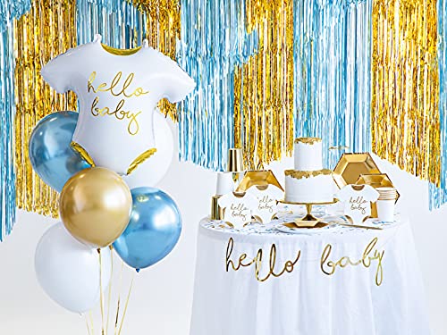 Party Deco Hello Baby gouden en witte romper pak baby shower servetten x 20 - Image 4