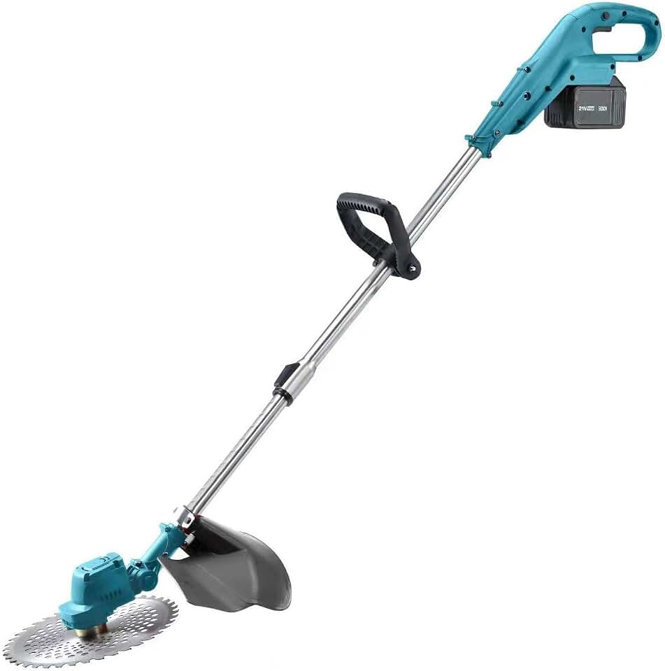 Lawn Mower, Brushless Electric Lawn Mower Multi-Functional Weeder Small Household Handheld Lithium Electric Lawn Mower Rechargeable Weeding, Suitable for Gardens, Villas