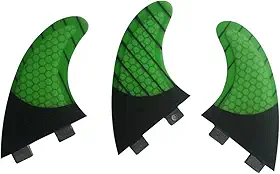 UPSURF Barbatanas duplas para prancha de surfe/abas únicas, 3 quilhas carbono+fibra de vidro + favo de mel barbatana de surboard tamanho M tri Fin