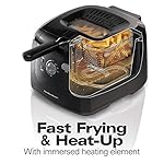 Hamilton Beach Cool Touch Electric Deep Fryer with Basket and Lid, 2 Liters / 8 Cups Oil Capacity, Adjustable Temperature, 1500 Watts for Fast Heat-up, viewing Window Easy to Clean, Black (35021) - Image 3