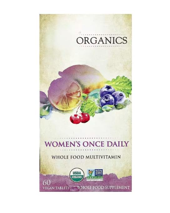 Multivitaminas orgánicas diarias para el bienestar general, sin OMG, sin gluten, 120 cápsulas blandas vegetarianas