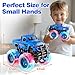LODBY Monster Trucks Toys for Toddlers, Light-Up Trucks & Cars Toys for 2 3 4 5 6 Year Old Boy Christmas Birthday Gifts, Kids Push and Go Cars with Flashing Wheels (2 Pack)