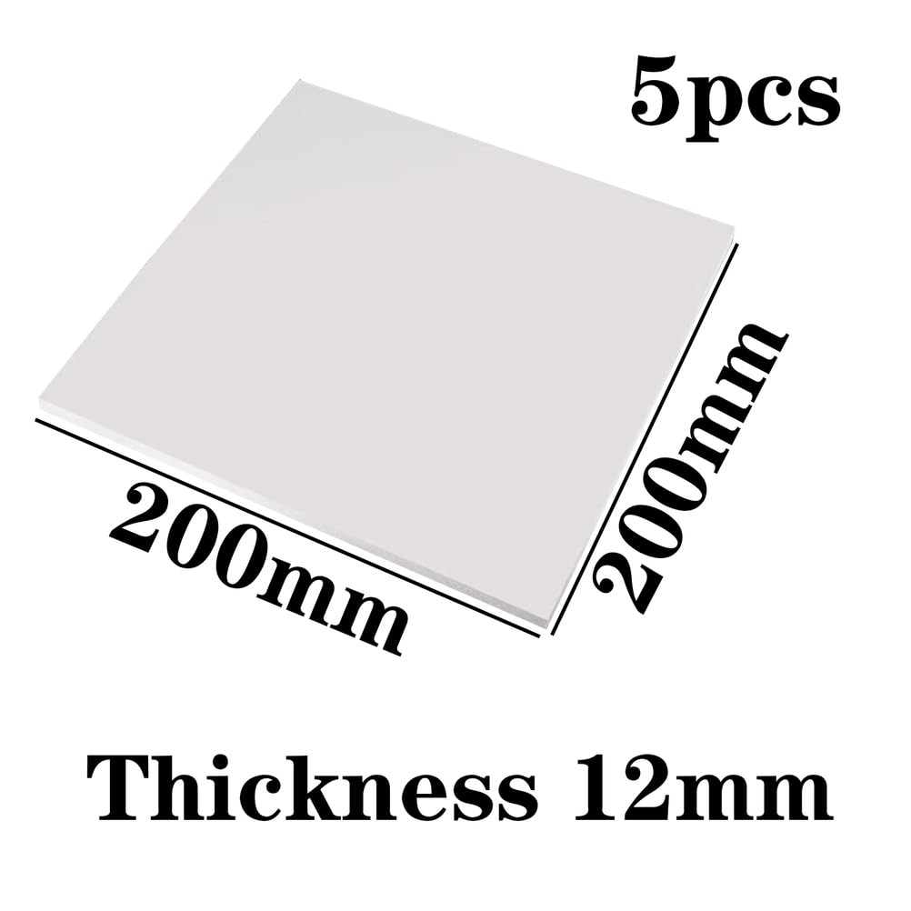 Plaques en Mousse Blanche PVC 200mmx200mmx12mm 5 pièces
