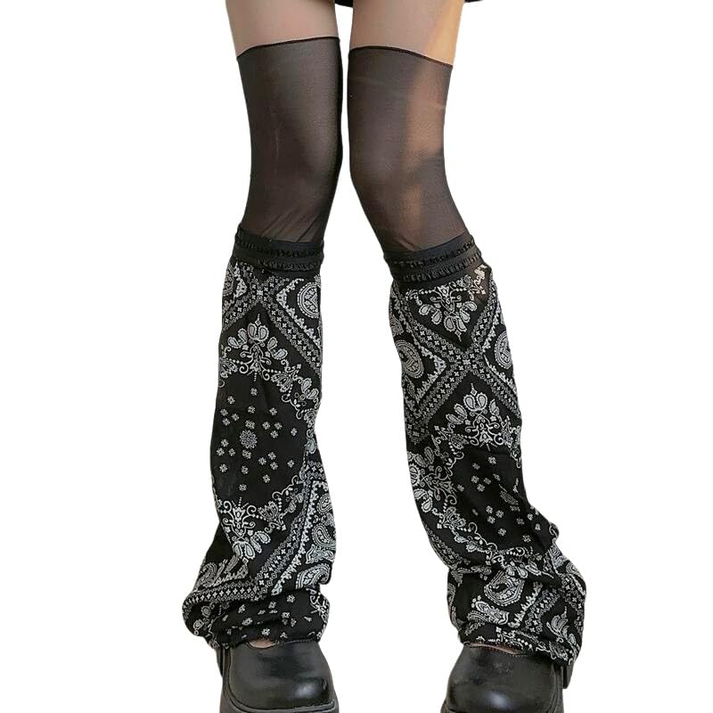 Image of YELAIVP Kawaii Leg Warmers Y2K Knit Lace up Leg Warmers Cute Japanese Harajuku Lolita Leg Warmer for Women Girls