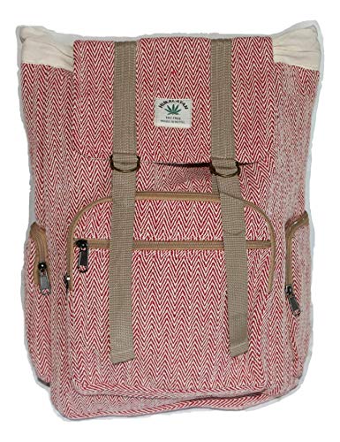 HIMALAYAN: Mochila de cáñamo   de   de   bolsa de con cordón  color rojo