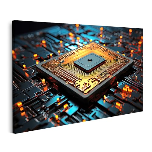islandburner Bild auf Leinwand Computer-Prozessor viele Lichter um Technologie beleuchtet Kern hypnotisierend u Bilder Wandbilder Poster
