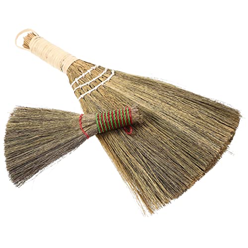 Anneome 2個入り 手持ち用ほこり取りほうき 小型掃除用ブラシ デスク や車内 清掃に適した軽量設計 人間工学に基づいたハンドル