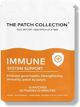 The Patch Collection - High Strength Immune System Support Patch | 6-in-1 Complex with Vitamin C, D, B12, Zinc, Turmeric, Elderberry, Ginkgo Biloba, Echinacea | Vegan & Latex Free Pack of 15