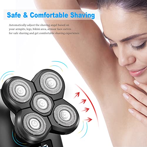 5-In-1 Electric Razors For Women, Wet/Dry 5D Women Razor & Hair Trimmer With Usb Adapter & Charging Cable,5D Rechargeable Rotary Shaver With Lithium-Ion Battery, Water Resistant Grooming Kit #TOP4