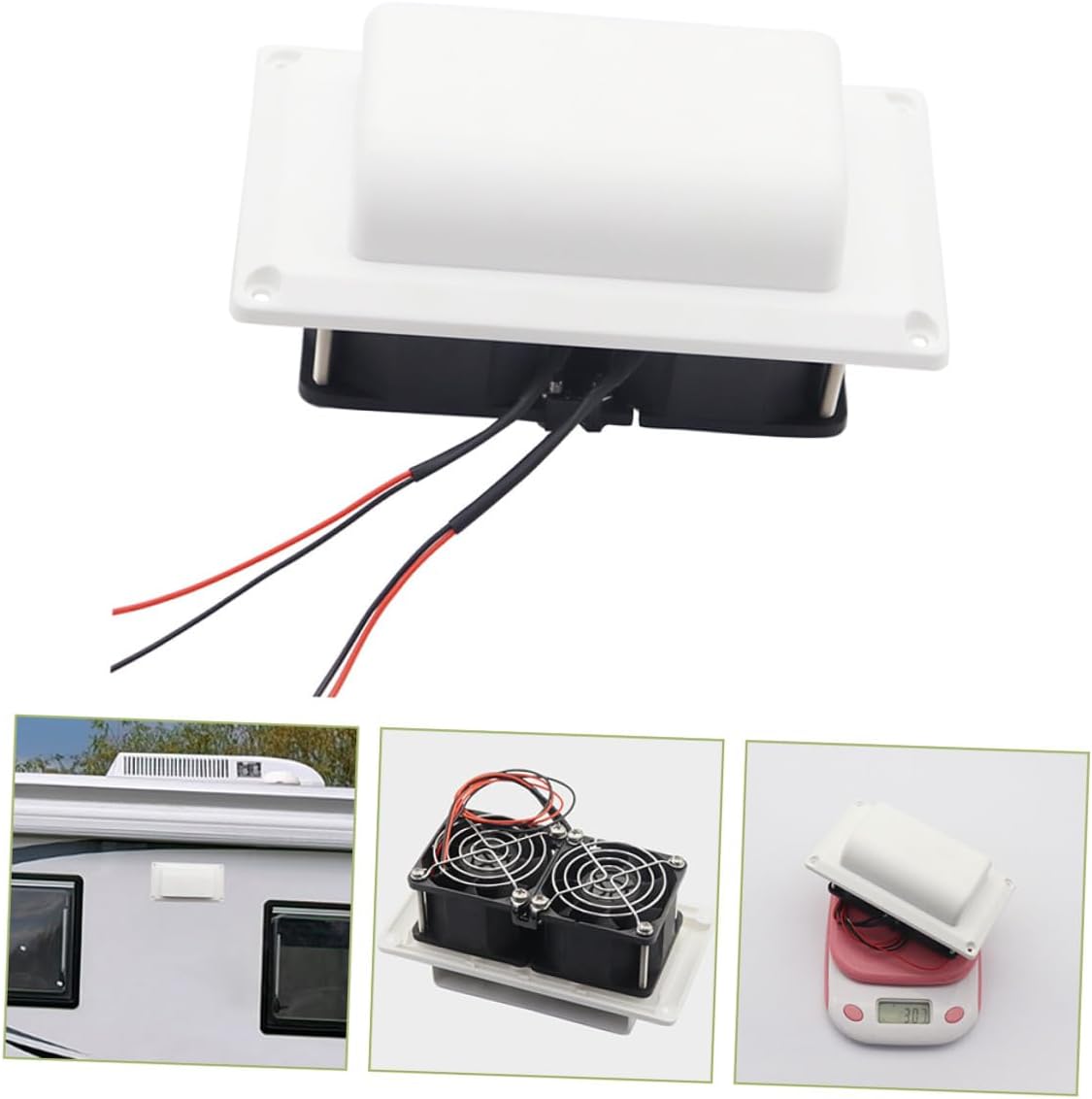 Rv Vent Fan 12v 15w Side Exhaust Air Ventilation Fan for Motorhome Camper Trailer with 4.84x6.42 Inch Opening, Automotive Ventilation Accessory for Travel and Outdoor Use