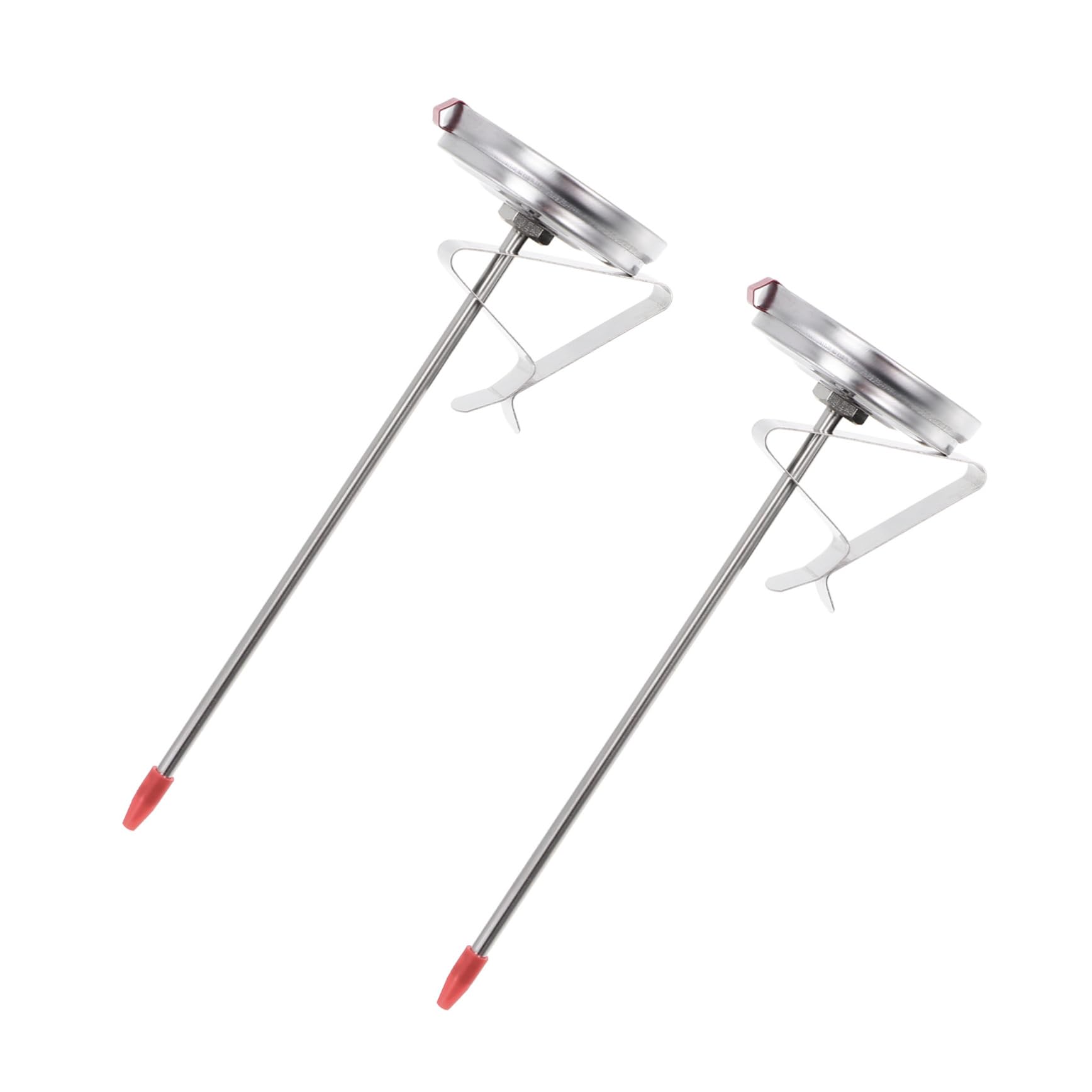 PRETYZOOM Lot De 3 Thermomètres Alimentaires En Acier Inoxydable De Température De Cuisine Design Rond Et Lisse Insertion Facile 2 Pièces X 3