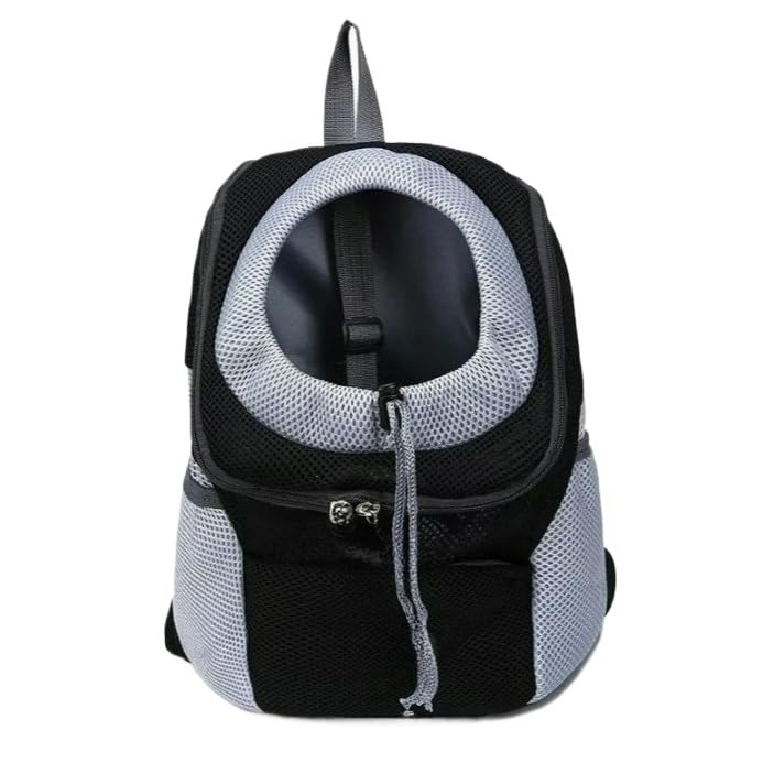 Mochila de viagem pet dog bag saco de ombro duplo(PRETO,P)