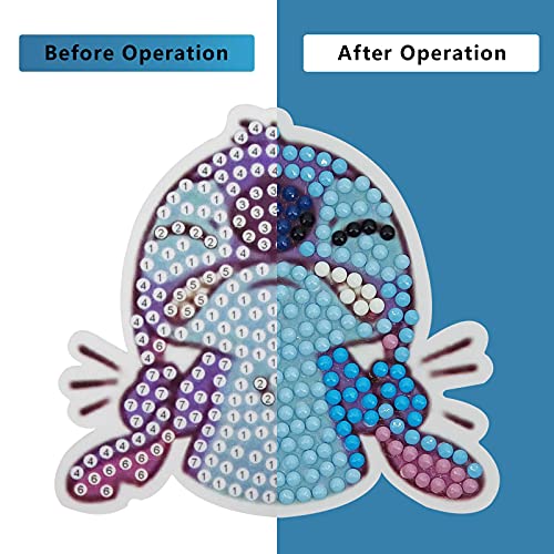 Tianhoo Diamond Painting Stickers Kits For Kids, Glow In The Dark Stickers, Gem Art Diamond Art Mosaic Stickers By Numbers Kits Stitch - 36Pcs #TOP2