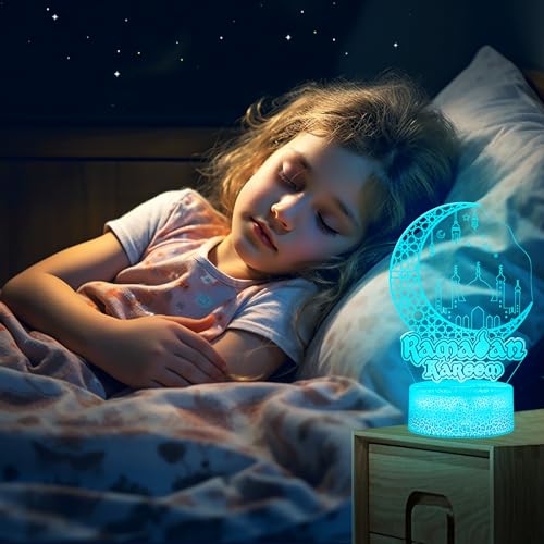 Dreamtop DMPZDE1653-US Ramadan Eid Night Light,Mubarak Eid Ramadan Decorations Moon 3D Ramadan Lamp thumb #4