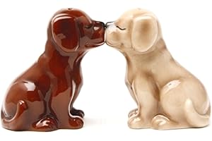 Pacific Giftware Labrador Puppies Magnetic Salt and Pepper Shakers Set, Blond/Chocolate