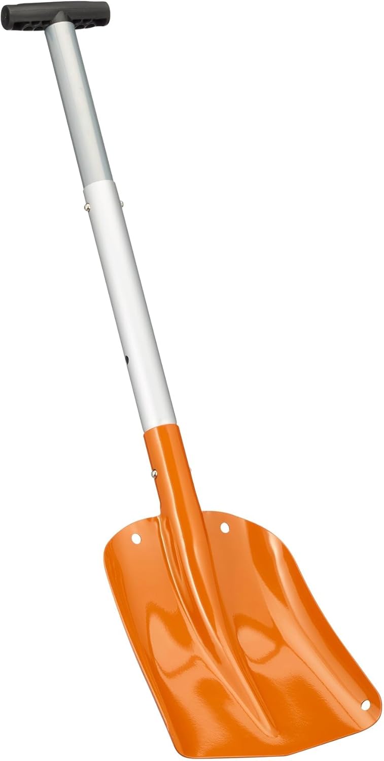 Mil-Tec Foldable Snow/Sand Shovel with Bag - Orange - Steel Blade - Ergonomic Grip