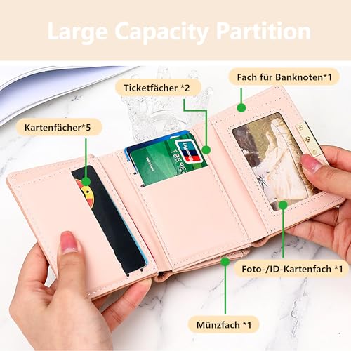 Mikytoper Purses for Women Soft PU Leather Wallet for Girls Ladies Small Purse Tri-Fold Women's Wallet with Coin Purse Card Holder (Plaid Print - Yellow) - Image 4