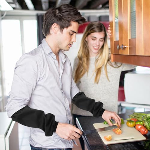 Manguitos impermeables de cocina Uonlytech de manga larga para limpieza, 3 pares 5