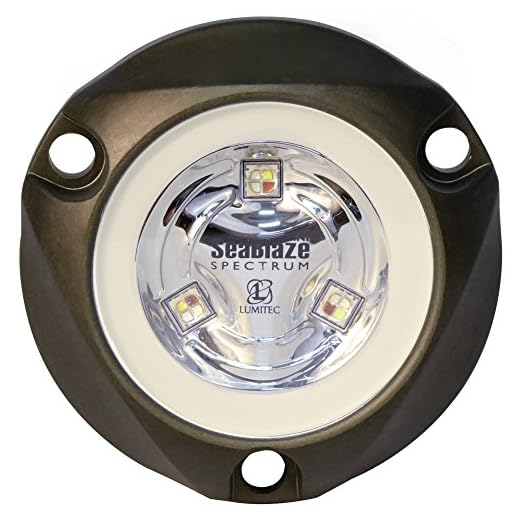 Lumitec 101436 SeaBlazeX Mini Spectrum LED Underwater Boat Light, Surface Mount, RGBW Full-Color Output
