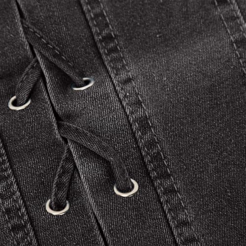 FZYLQY Trendy Slit Skirt Denim Skirts Women's Laceup Slit Front Bodycon Jean Skirts Stretchy Slim Fit Jean Long Pencil Skirt2