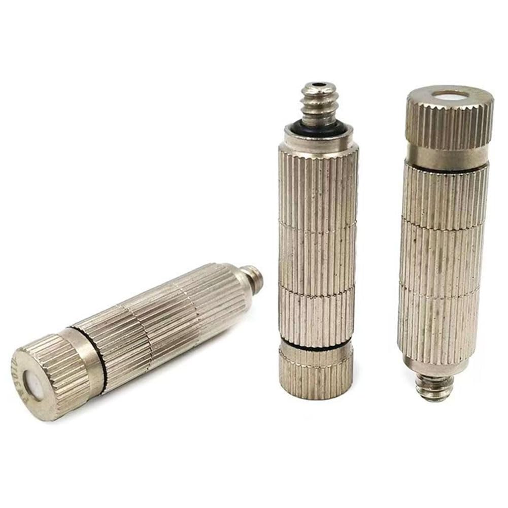 Dmbaod Stainless Steel-3 Sections 0.4Mm Hole Diameter 20-Pack Misting Nozzles, 0.1-0.8Mm Orifice Mister Nozzles Brass, High Pressure Spray Misting Nozzle Head For Outdoor Cooling System/Greenhouse/Landscapi