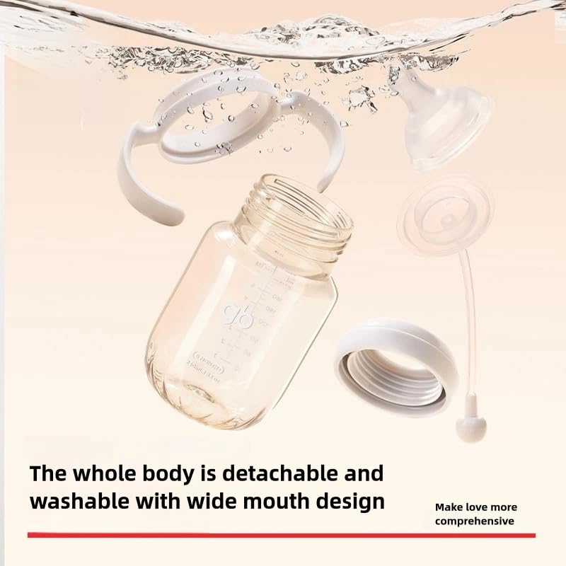 gb Platinum Series Glass Baby Bottle 6oz 180ml, BPA-Free, Anti-Colic, Silicone Pacifier, Wide Neck, Heat-Resistant Borosilicate Glass, for 0+ Months, M-Size Pacifier Leak-Proof, Easy to Clean