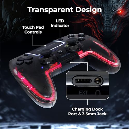 Image of ZEBRONICS MAX LINK PRO, Wireless Controller, Hall Effect, 6 Axis Gyro, Analog Triggers, Touch Pad, Dual Motor Haptics, Macro Buttons, Rechargeable Battery, Supports PS4, PS3, Windows, Android, iOS
