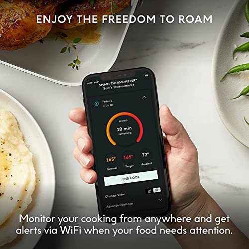 Chef iQ Smart Thermometer Add-on No. 3, Bluetooth/WiFi Enabled, Allows Monitoring of Two Foods at Once, for Grill, Oven, Smoker, Air Fryer, Stove, Must Be Used with Hub (Sold Separately)