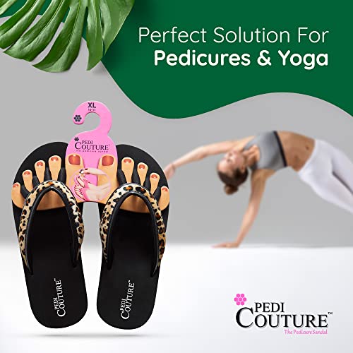Image of Pedi Couture Pedicure Sandals with Built In Toe Separators for Women - Comfortable Spa Style Flip Flops for Home, Salon, Yoga & Gym Use